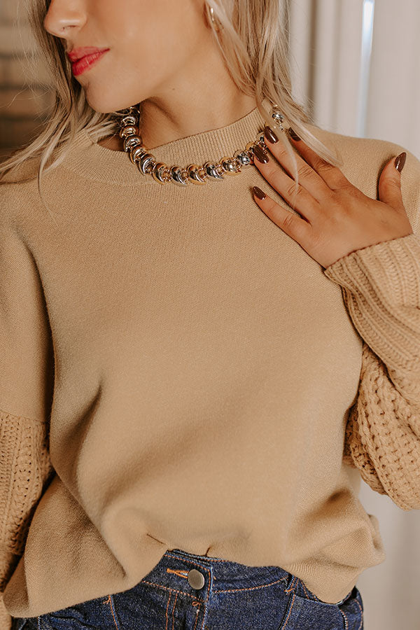 Statement Staple Necklace in 2 Tone Image - 2