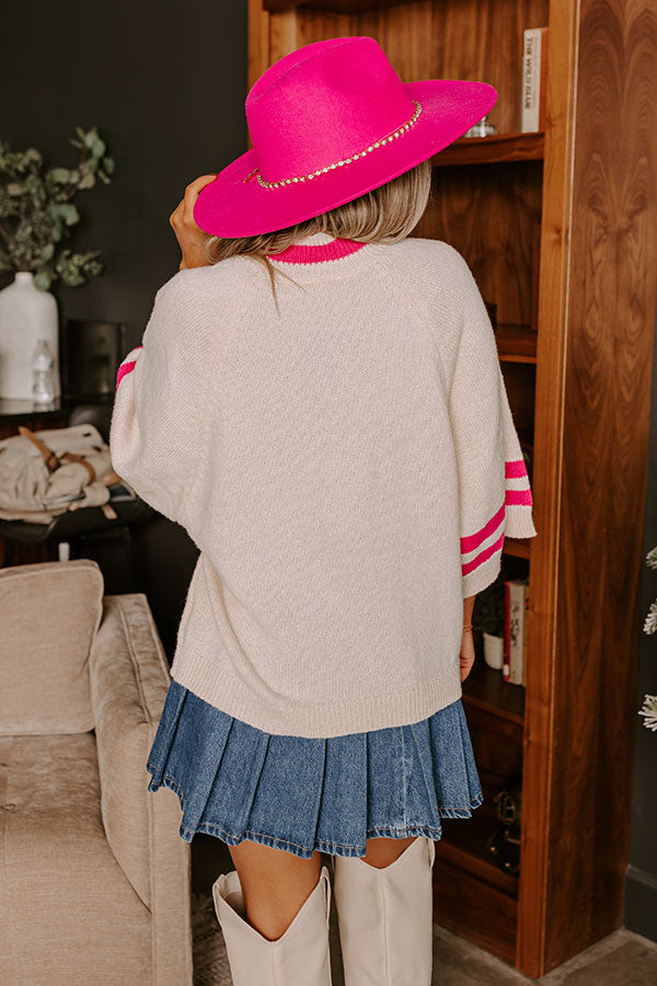 Small Town Cafe Knit Sweater Top in Cream Image - 4