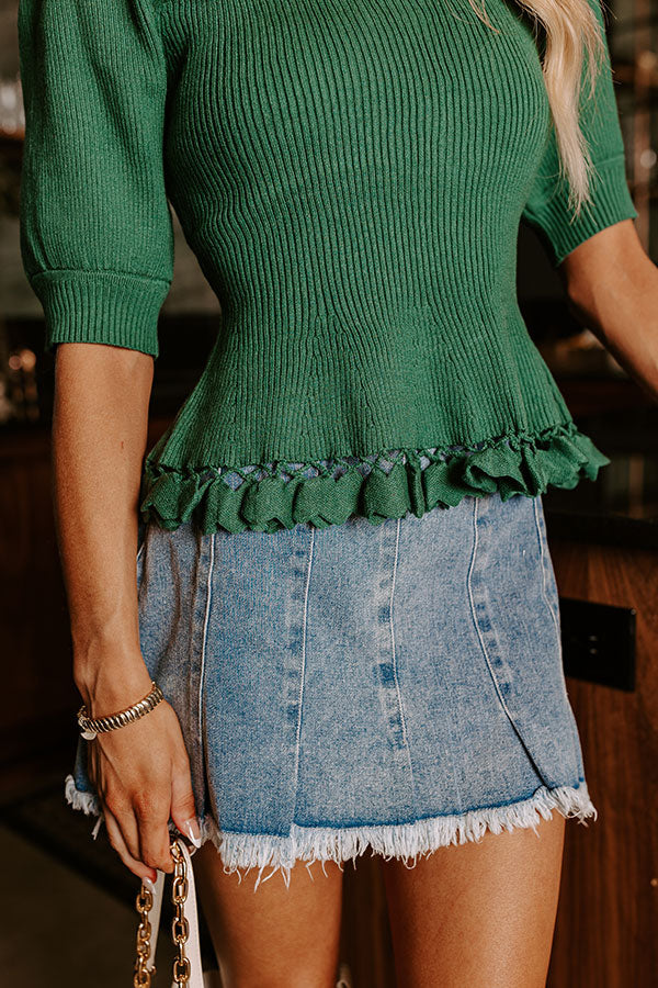 City Chic Sweater Top in Hunter Green Image - 3