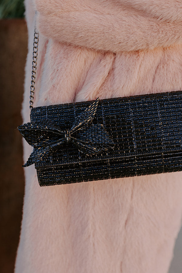 Gala Ready Rhinestone Clutch in Black Image - 2