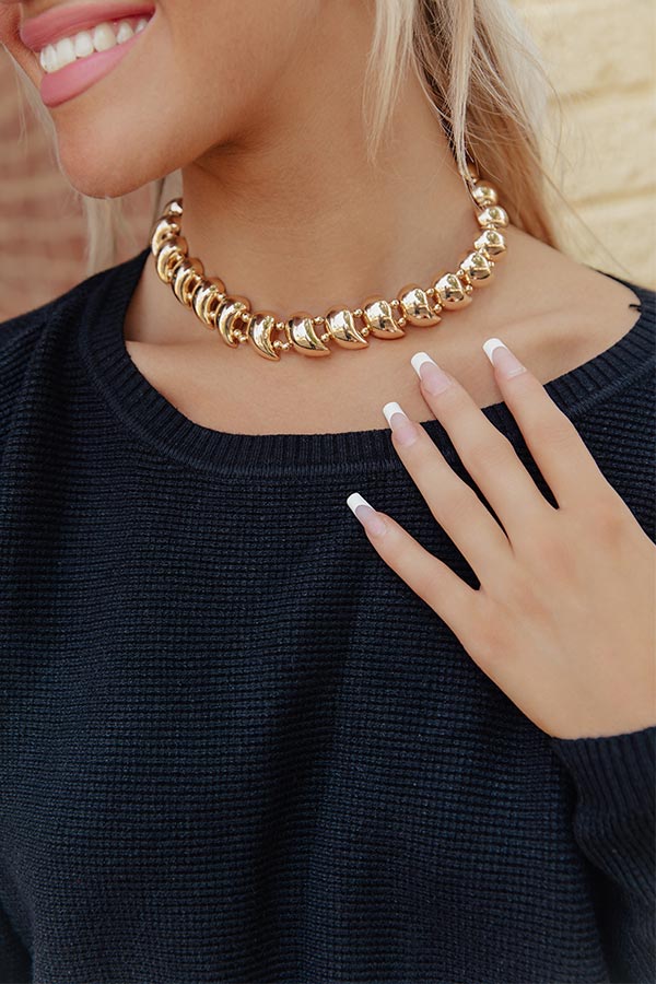 Statement Staple Necklace in Gold Image - 1