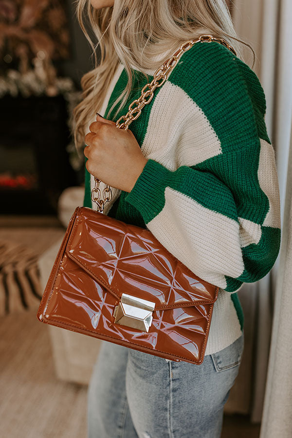 First Class Moment Patent Purse in Camel Image - 1