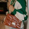 First Class Moment Patent Purse in Camel Image - 1