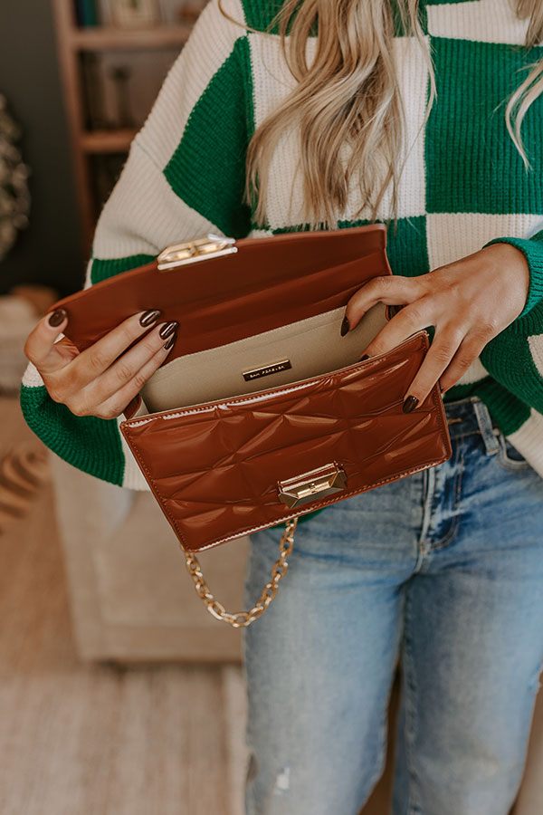 First Class Moment Patent Purse in Camel Image - 2