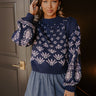 Vail Views Pearl Embellished Knit Sweater in Navy Image - 1