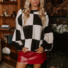Hear The Beat Checkered Sweater In Black Image - 1