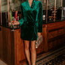 Holiday Soiree Velvet Romper in Hunter Green Image - 1