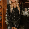 Blissful Smile Embellished Cardigan in Black Image - 1