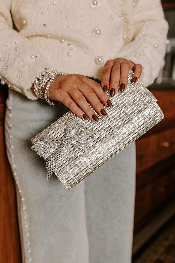 Gala Ready Rhinestone Clutch in Silver Image - 1