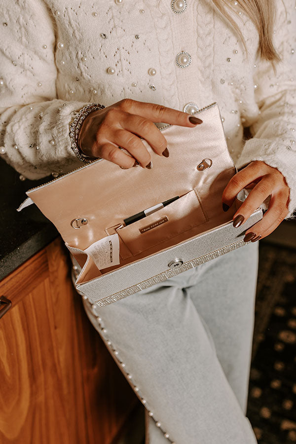 Gala Ready Rhinestone Clutch in Silver Image - 3