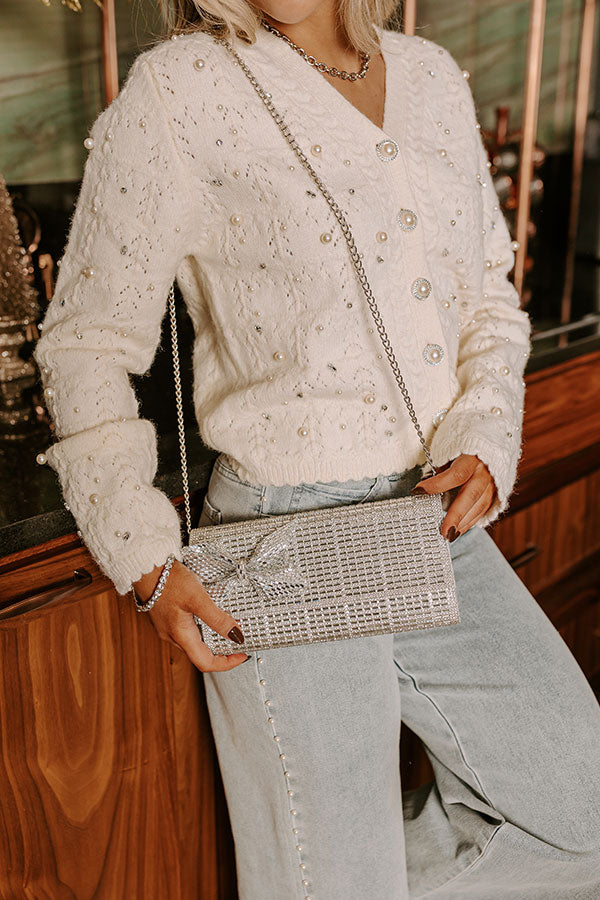 Gala Ready Rhinestone Clutch in Silver Image - 2