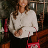 Kind Smile Cable Knit Embellished Cardigan in Cream Image - 1
