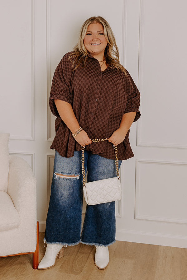 Fit Check Oversized Button Up in Chestnut Curves Image - 1