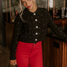 Kind Smile Cable Knit Embellished Cardigan in Black Image - 1