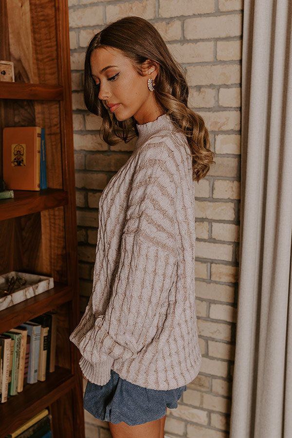 Cozy Moment Cable Knit Sweater Image - 5