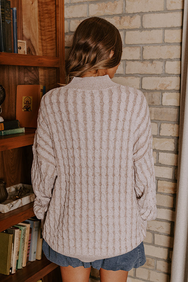 Cozy Moment Cable Knit Sweater Image - 4