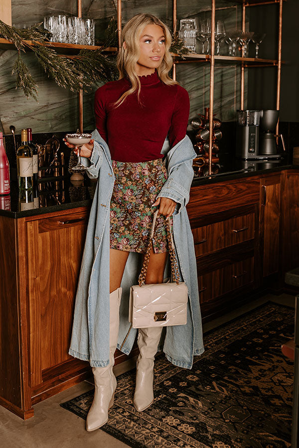 NYC Chic Knit Top in Wine Image - 2