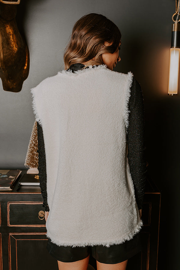 Cozy Mindset Eyelash Knit Vest in Ivory Image - 3