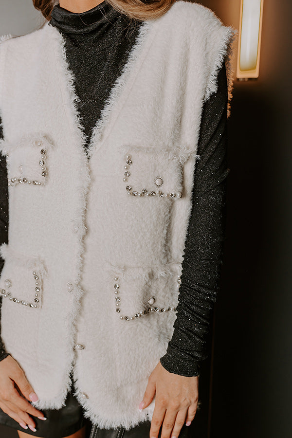 Cozy Mindset Eyelash Knit Vest in Ivory Image - 4