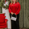 Twinkling Lights Velvet Button Up Curves Image - 1
