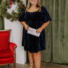 Moonlit Dance Velvet Mini Dress Curves Image - 1