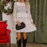 Romantic Notion Lace Tiered Mini Dress in Cream Image - 1