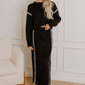 Coffee Shop Cutie High Waist Knit Maxi Skirt in Black Image - 1