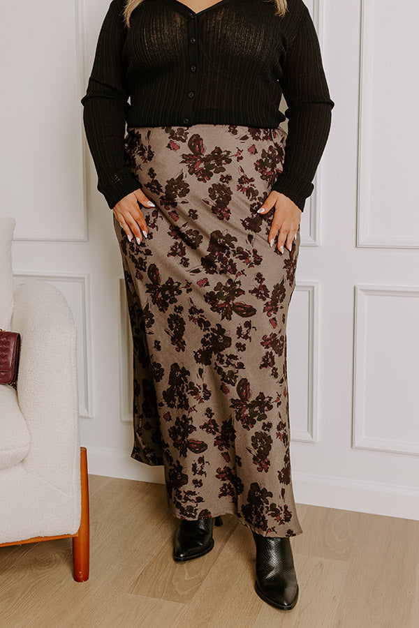 The Lilly High Waist Floral Maxi Skirt Curves Image - 2