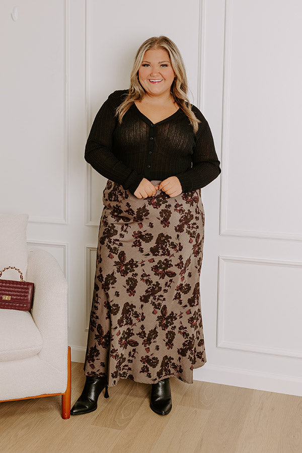 The Lilly High Waist Floral Maxi Skirt Curves Image - 1