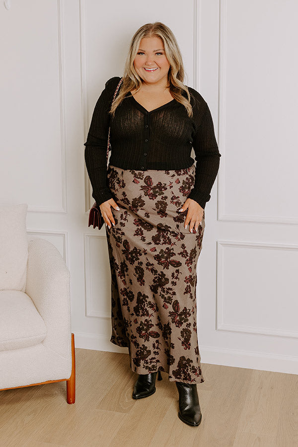 The Lilly High Waist Floral Maxi Skirt Curves Image - 5