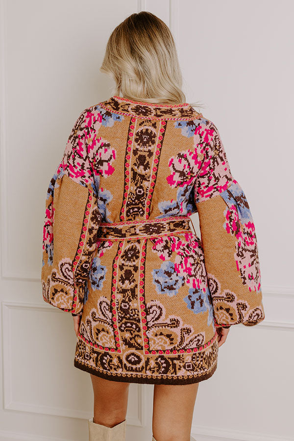 Cozy Moment Floral Knit Cardigan Image - 5