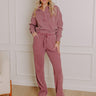 Cozy Haven High Waist Vintage Wash Knit Pants in Sangria Image - 1