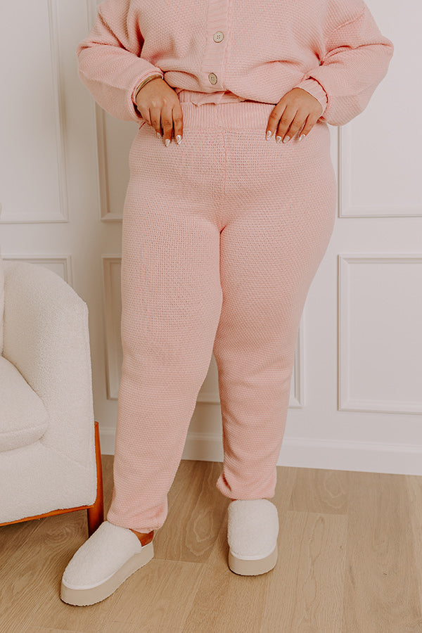 Chic Comfort High Waist Knit Joggers Curves Image - 2