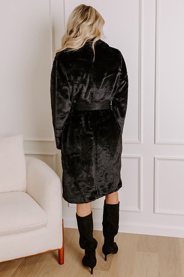 Warm Embrace Plush Coat In Black Image - 5