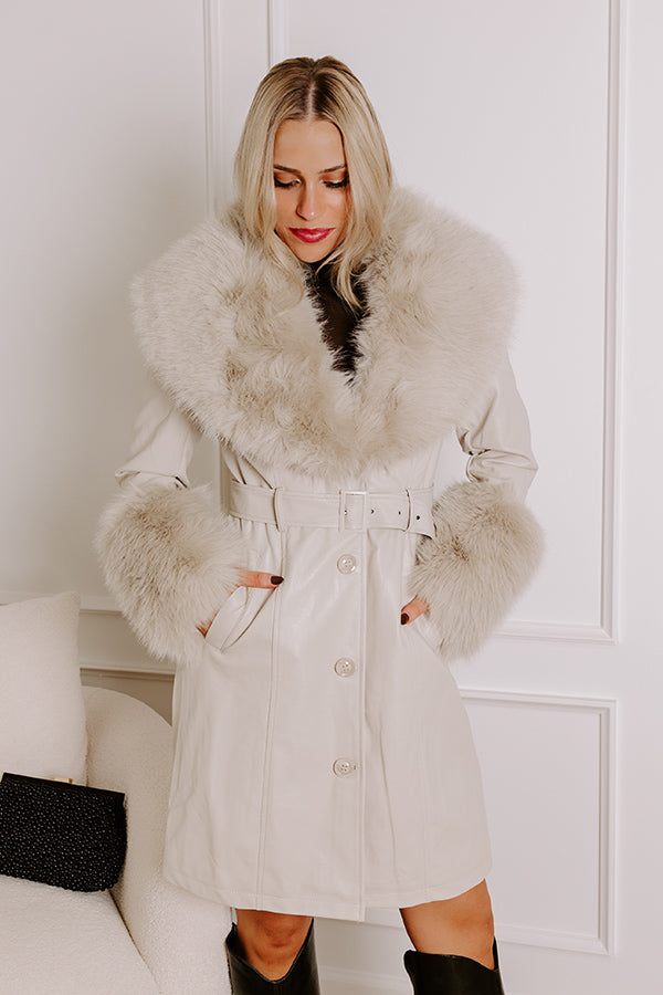 Cue The Chic Faux Leather Coat Image - 4