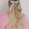 Bows And Kisses Eyelet Bow Hair Clip in Sky Blue Image - 1