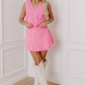 The Lana High Waist Denim Skort in Bubblegum Pink Image - 1