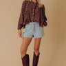 The Gracie High Waist Denim Shorts in Light Wash Image - 1