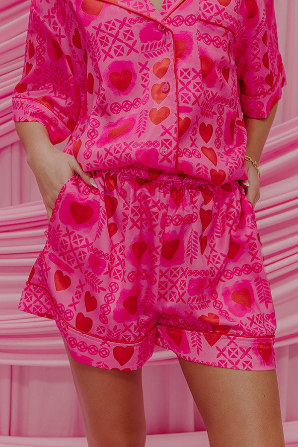 Cupids Dream High Waist Satin Pajama Shorts Image - 2