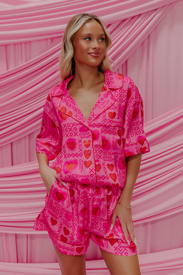 Cupids Dream High Waist Satin Pajama Shorts Image - 5