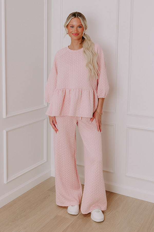 Chic A La Mode Knit Peplum Top in Pink Image - 2