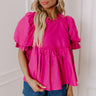 Sweet Smile Linen-Blend Top Image - 1