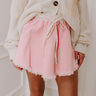 The Cherish High Waist Denim Skort in Pink Image - 1