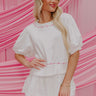 Bows And Kisses Pearl Embellished Top in White Image - 1