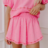 Bows And Kisses Pearl Embellished High Waist Skort in Pink Image - 1