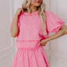 Bows And Kisses Pearl Embellished Top in Pink Image - 1