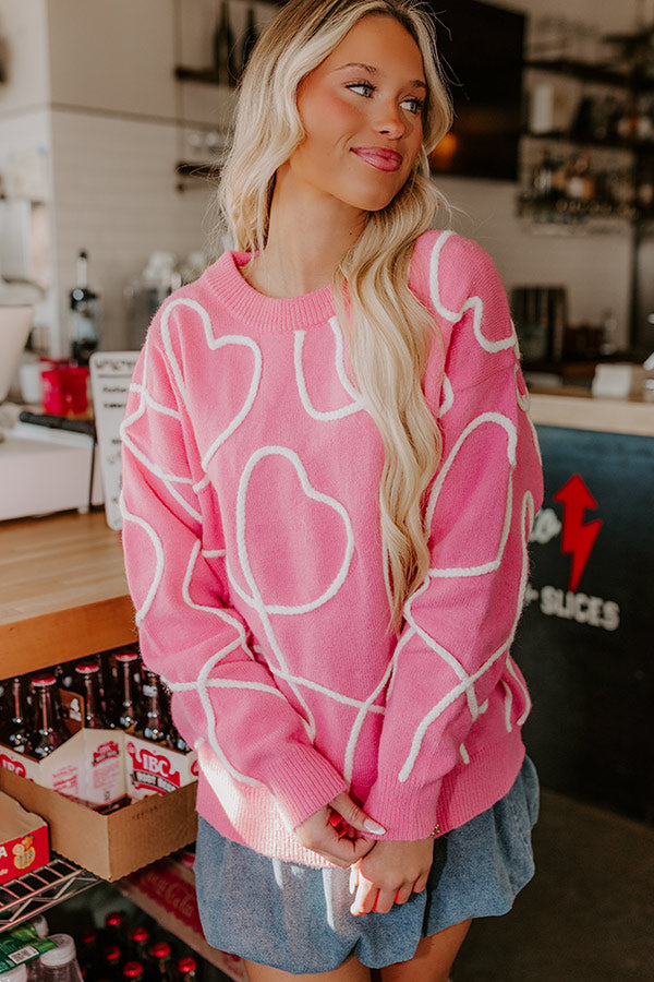 Candy Hearts Embroidered Knit Sweater Image - 1