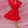 Red Wine Sippin' Ruffle Mini Dress Image - 1
