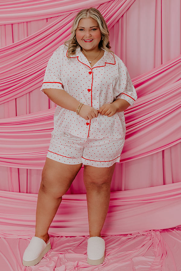 Stolen Hearts Satin Pajama Top Curves Image - 3