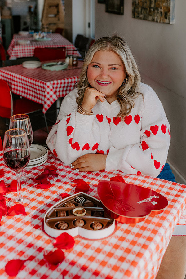 Happy Hearts Knit Sweater Curves Image - 1